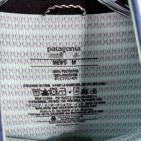 Patagonia Shirt Mens M Capilene3 Blue Stripes Midweight Quarter Zip Pullover - Picture 4 of 8